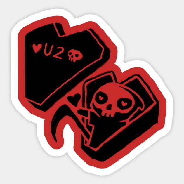 Love You To Death Grim Reaper Spooky Skeleton Sticker by Gravemud